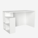 Skrivebord i hvid med hylder 120x60x74cm til moderne kontor Labran På Tilbud