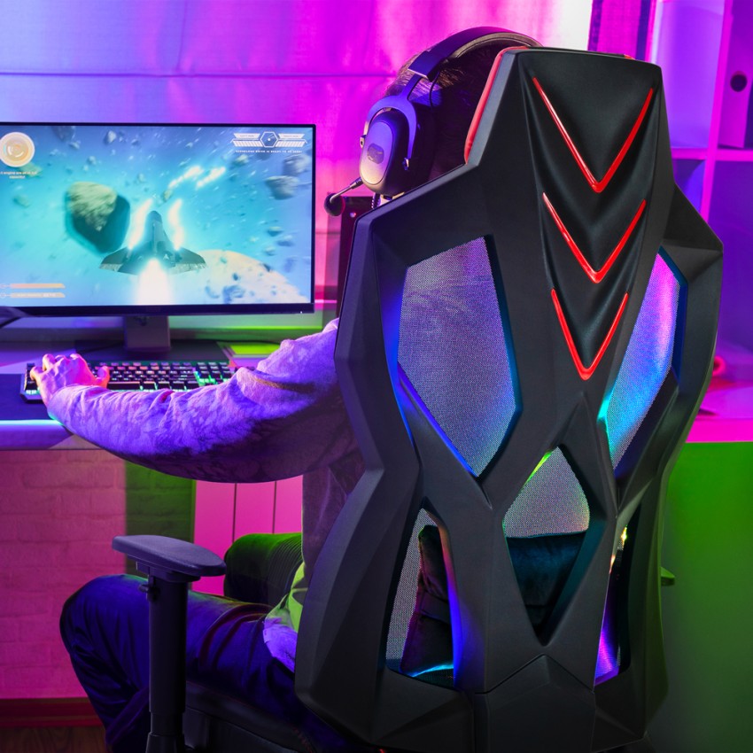 Gundam ergonomisk og justerbar gaming stol med RGB lys