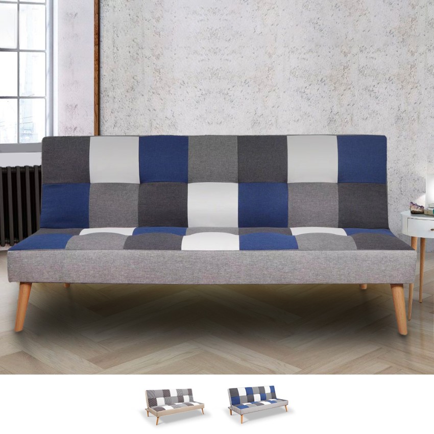 Moderne sovesofa med 2-3 pladser i patchwork stof Kolorama+ På Tilbud