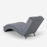 Chaiselong lænestol i grå kunstlæder med moderne design til stuen Lyon Tilbud
