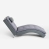 Chaiselong lænestol i grå kunstlæder med moderne design til stuen Lyon Udsalg