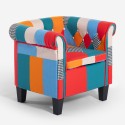 Patchwork lænestol i moderne design med multifarvet stof Caen På Tilbud