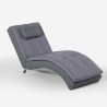 Chaiselong lænestol i grå kunstlæder med moderne design til stuen Lyon På Tilbud