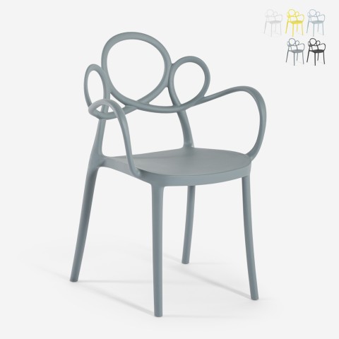 Elegant og moderne designer stol i polypropylen med armlæn Derby Kampagne