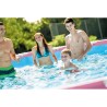 Rund fritstående pool i lyserød 244x76cm Intex Pink Metal Frame 28292 Valgfri