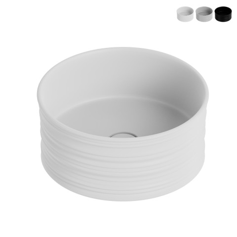 Rund vaske skål til badeværelse bordplade 40x18cm mat keramik nordisk Kampagne
