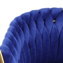 Designer lænestol i velour med armlæn og guld ben Versailles 