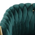 Designer lænestol i velour med armlæn og guld ben Versailles 