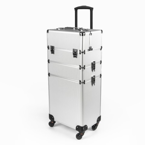 Sirius makeup trolley kufferten aluminium med 4 hjul til rejser Kampagne