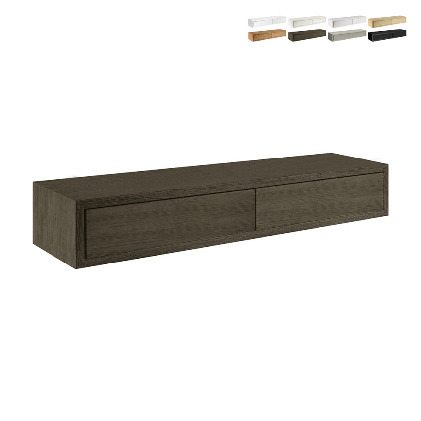 Domino Maxi vægmøbel 88x13x23cm kommode med 2 skuffer vægophængt hylde Udvalg