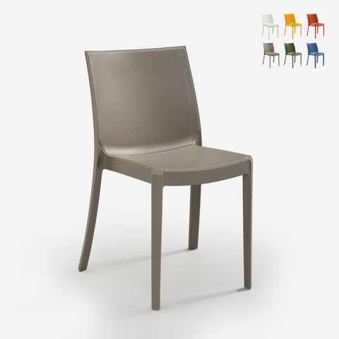Sæt med 23 Perla BICA spisebordsstole stabelbare plastik spisestole Kampagne