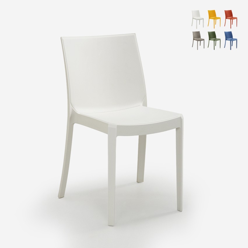 Sæt med 23 Perla BICA spisebordsstole stabelbare plastik spisestole Omkostninger