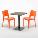 Kiss træeffekt cafebord sæt: 2 Paris farvet stole og 60cm kvadratisk bord Model