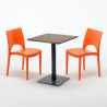 Kiss træeffekt cafebord sæt: 2 Paris farvet stole og 60cm kvadratisk bord Model