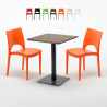 Kiss træeffekt cafebord sæt: 2 Paris farvet stole og 60cm kvadratisk bord Kampagne