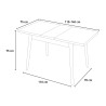 Spisebord med udtræk i træ og glas 115-145x80cm hvid eller sort Pixam 