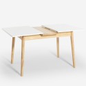 Spisebord med udtræk i træ og glas 115-145x80cm hvid eller sort Pixam Udvalg