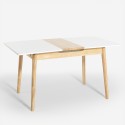 Spisebord med udtræk i træ og glas 115-145x80cm hvid eller sort Pixam Mængderabat
