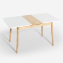 Spisebord med udtræk i træ og glas 115-145x80cm hvid eller sort Pixam Valgfri