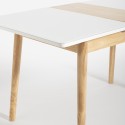 Spisebord med udtræk i træ og glas 115-145x80cm hvid eller sort Pixam Model