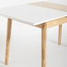 Spisebord med udtræk i træ og glas 115-145x80cm hvid eller sort Pixam Model