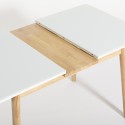 Spisebord med udtræk i træ og glas 115-145x80cm hvid eller sort Pixam Egenskaber