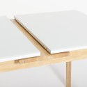 Spisebord med udtræk i træ og glas 115-145x80cm hvid eller sort Pixam Mål