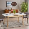 Spisebord med udtræk i træ og glas 115-145x80cm hvid eller sort Pixam Tilbud