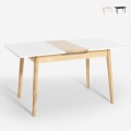 Spisebord med udtræk i træ og glas 115-145x80cm hvid eller sort Pixam Kampagne