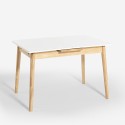 Spisebord med udtræk i træ og glas 115-145x80cm hvid eller sort Pixam Rabatter