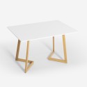 Spisebord i hvid træ til køkken og stue 120x80cm moderne design Valk Mængderabat