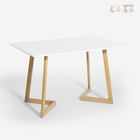 Spisebord i hvid træ til køkken og stue 120x80cm moderne design Valk Kampagne