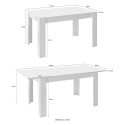 Sly Basic blank hvid cementgrå spisebord med udtræk 90x137-185 cm træ Udvalg