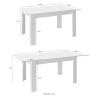 Sly Basic blank hvid cementgrå spisebord med udtræk 90x137-185 cm træ Udvalg