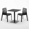 Licorice helt sort café sæt: 2 Gruvyer farvet stole, 60cm kvadratisk bord Køb
