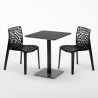 Licorice helt sort café sæt: 2 Gruvyer farvet stole, 60cm kvadratisk bord Køb