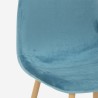 Salmon AHD farverig spisebords stol i stofbetræk metalben med træeffekt 