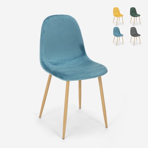 Salmon AHD farverig spisebords stol i stofbetræk metalben med træeffekt Kampagne
