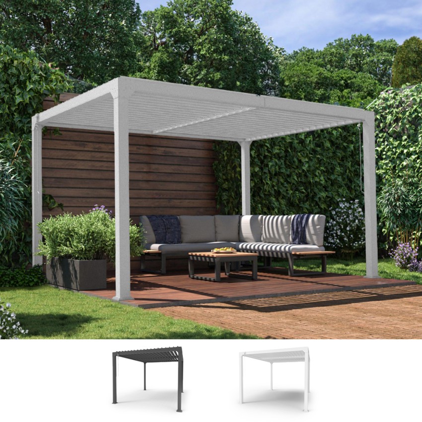 Bioklimatisk pergola 3x4m i aluminium til have og terrasse Trinidad Kampagne Bioklimatisk pergola 3x4m i aluminium til have og terrasse Trinidad Kampagne