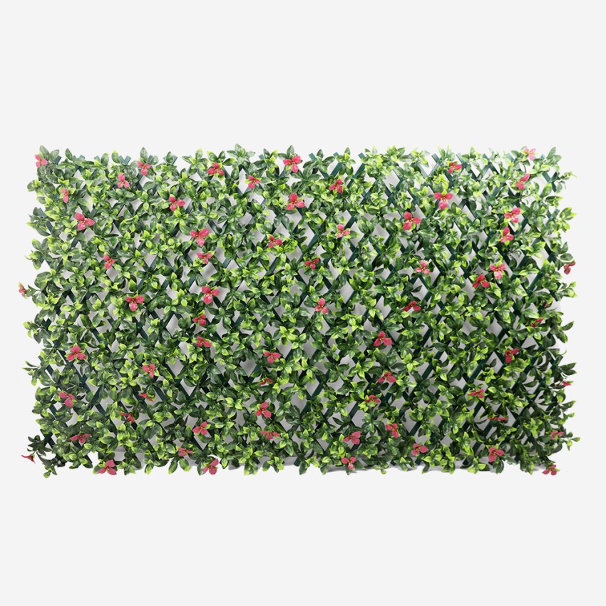 Kunstig hæk med udtrækkeligt gitter 2x1m realistiske planter SaKampagne