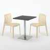 Pistachio sort cafebord sæt: 2 Gruvyer farvet stole og 60cm kvadratisk bord 