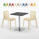 Pistachio sort cafebord sæt: 2 Gruvyer farvet stole og 60cm kvadratisk bord Tilbud