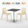 Pistachio sort cafebord sæt: 2 Gruvyer farvet stole og 60cm kvadratisk bord Tilbud