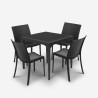 Havemøbelsæt med havebord 80x80cm og 4 udendørs stole i sort Provence Dark På Tilbud