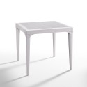 Havemøbelsæt med havebord 80x80cm og 4 udendørs stole i hvid Provence Light Billig