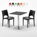 Pistachio sort cafebord sæt: 2 Paris farvet stole og 60cm kvadratisk bord Rabatter