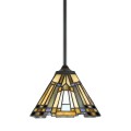 Tiffany loftlampe med hængende lampeskærm i farvet glas Inglenook Kampagne