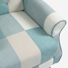 Relax lænestol med patchwork mønster og blå fodskammel Ethron Model