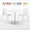 Lemon helt hvidt café sæt: 2 Gruvyer farvet stole, 60cm kvadratisk bord Udsalg