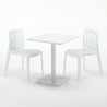 Lemon helt hvidt café sæt: 2 Gruvyer farvet stole, 60cm kvadratisk bord 